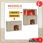 Simone Oriental Altar Table with Top Altar Cabinet Fire Resistant Altar Cabinet