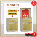 Demi Oriental Altar Table with Top Altar Cabinet Fire Resistant Altar Cabinet