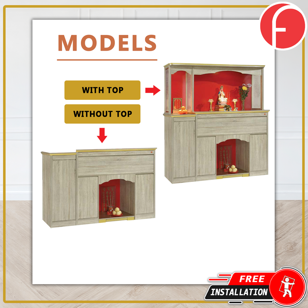 Luke Oriental Altar Table with Top Altar Cabinet Fire Resistant Altar Cabinet