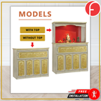 Jessi Oriental Altar Table with Top Altar Cabinet Fire Resistant Altar Cabinet