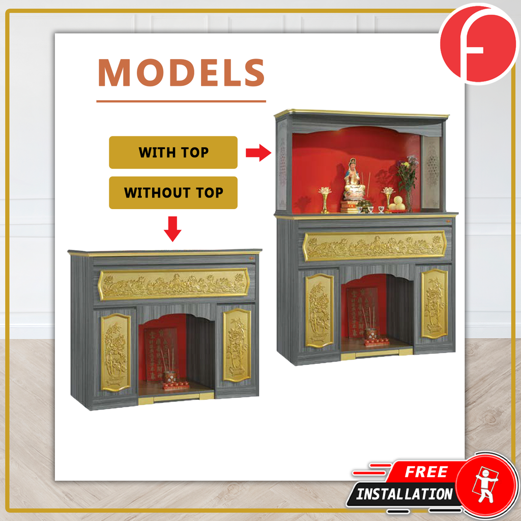 Lala Oriental Altar Table with Top Altar Cabinet Fire Resistant Altar Cabinet