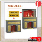 Lala Oriental Altar Table with Top Altar Cabinet Fire Resistant Altar Cabinet