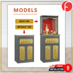 Jace Oriental Altar Table with Top Altar Cabinet Fire Resistant Altar Cabinet