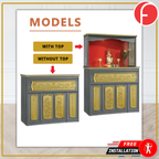 Marciano Oriental Altar Table with Top Altar Cabinet Fire Resistant Altar Cabinet