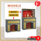 Jordan Oriental Altar Table with Top Altar Cabinet Fire Resistant Altar Cabinet