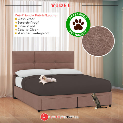 Image of Videl Storage Bedframe Drawer Divan Bed - Pet-Friendly Option / Mattress Option