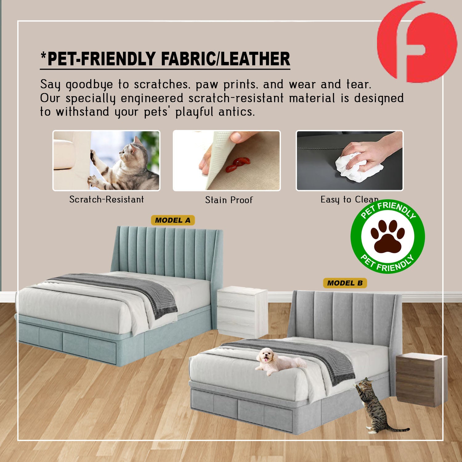 Cristin 12" Depth Storage Bedframe w/ Mattress PetFriendly Scratch-resist - All Sizes