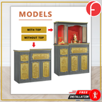 Ammalis Oriental Altar Table with Top Altar Cabinet Fire Resistant Altar Cabinet