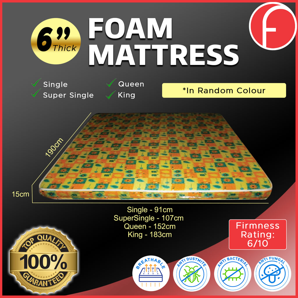4"/6"/8" Comfort Foam Mattress High Density Foam Premium Quilt - All Sizes Available