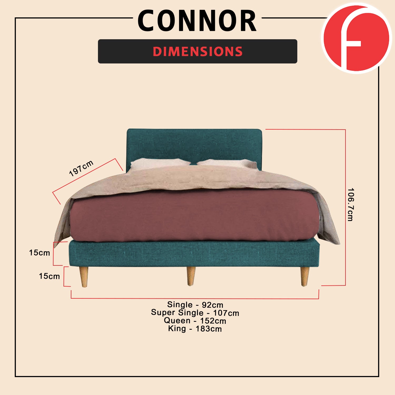 Connor Divan Bed Frame with Mattress - PetFriendly Option / All Sizes