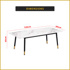 Malia Center Coffee Table Heat Resistant Glossy Ceramic Top with Steel Legs