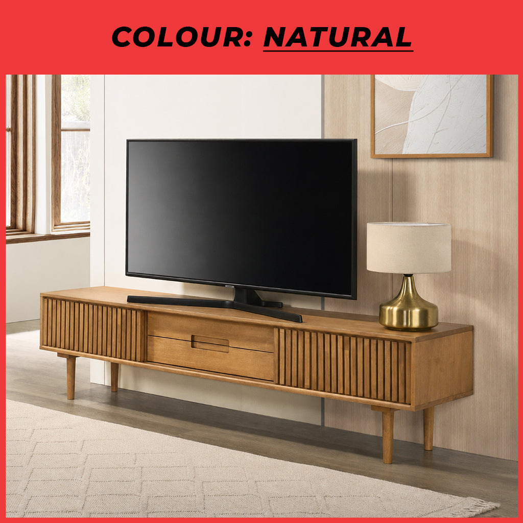 VENTI TV Console Cabinet Made with Solid Wood with Drawers & Compartment - 2 Colours