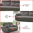 Kalira Series 2-Seater + 3-Seater Sofa Set Premium Pet-Friendly Fabric