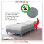 OrthoCoil Divan Bed Frame Pet Friendly Scratch-Resistant Fabric With Mattress Add-On Options