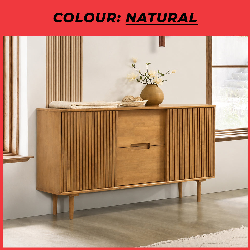 VENTI Console Table Cabinet Sideboard Cabinet Made with Solid Wood with Drawers 2 Colors