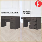 Paxx Study Computer Office Table with Drawer w/ Lock in 4 Colours
