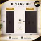 Percy Premium 3 Feet 3 Doors Wardrobe CARB-P2 Certified Laminated Back Panel - Free Install