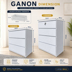 Ganon 3/4 Premium Chest of Drawers CARB-P2 Certified Board Full Laminated Back Panel