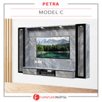 Petra Series Wall Mount TV Console Marble Finish with Light and Built-in Socket in 3 Models