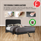Diomire Yancy Divan Bed Frame w/ Mattress - PetFriendly Scratch-Resistant -All Sizes