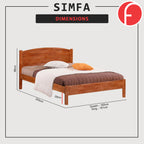 Simfa Queen/King Solid Rubberwood Bed Frame w/ Underbed Space - With Mattress Option