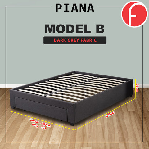 Image of Piana Queen Size Woven Fabric Divan Bed Frame with Mattress Package