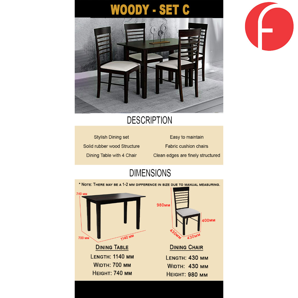 Woody Series 3 Dining Set