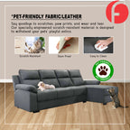 Rehan 4 Seater High Back L-Shaped Sofa in 47 Colour - w/ Pet Friendly Fabric/Leather