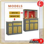 Molly Oriental Altar Table with Top Altar Cabinet Fire Resistant Altar Cabinet