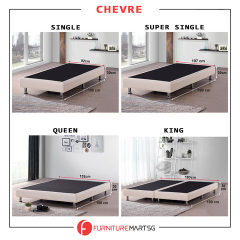 Image of Chevre Divan Bed Frame Pet Friendly Scratch-proof Fabric 16 Colours - With Mattress Add-On Options