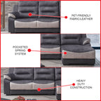 Relah Series L-Shaped Sofa in Left/Right Chaise PetFriendly Fabric/Leather