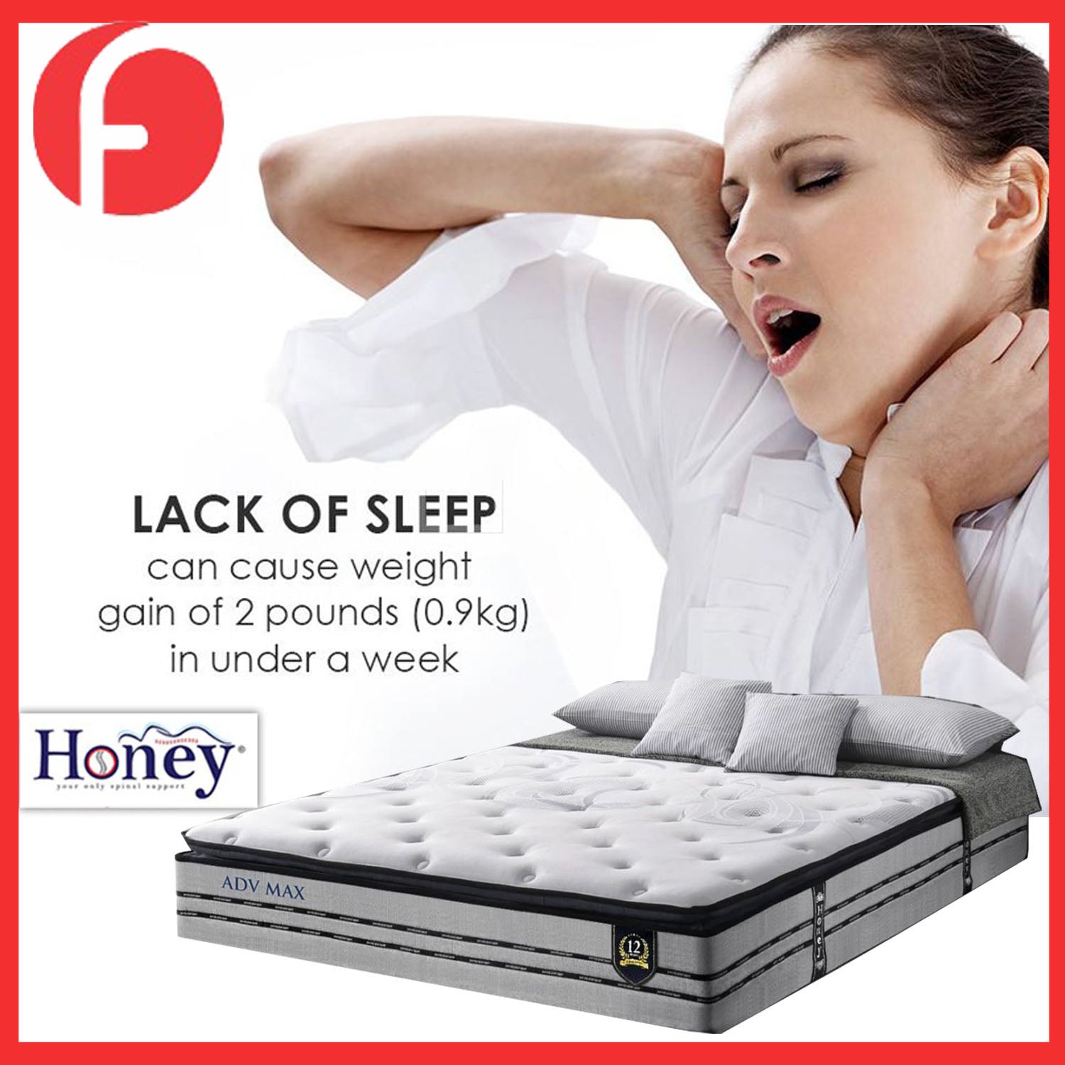 Honey Advance Max Spinal Mattress. All Size Available