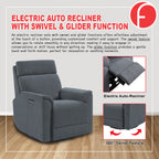 Relazo Single Electric Swivel Recliner Sofa w/ USB Type-C Charging Port PetFriendly (Model B)