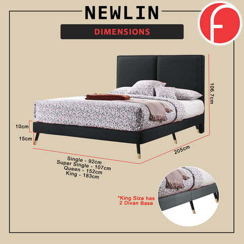 Image of Newlin Divan Bed Frame w/ Mattress - PetFriendly Scratch Resistant Material -All Sizes