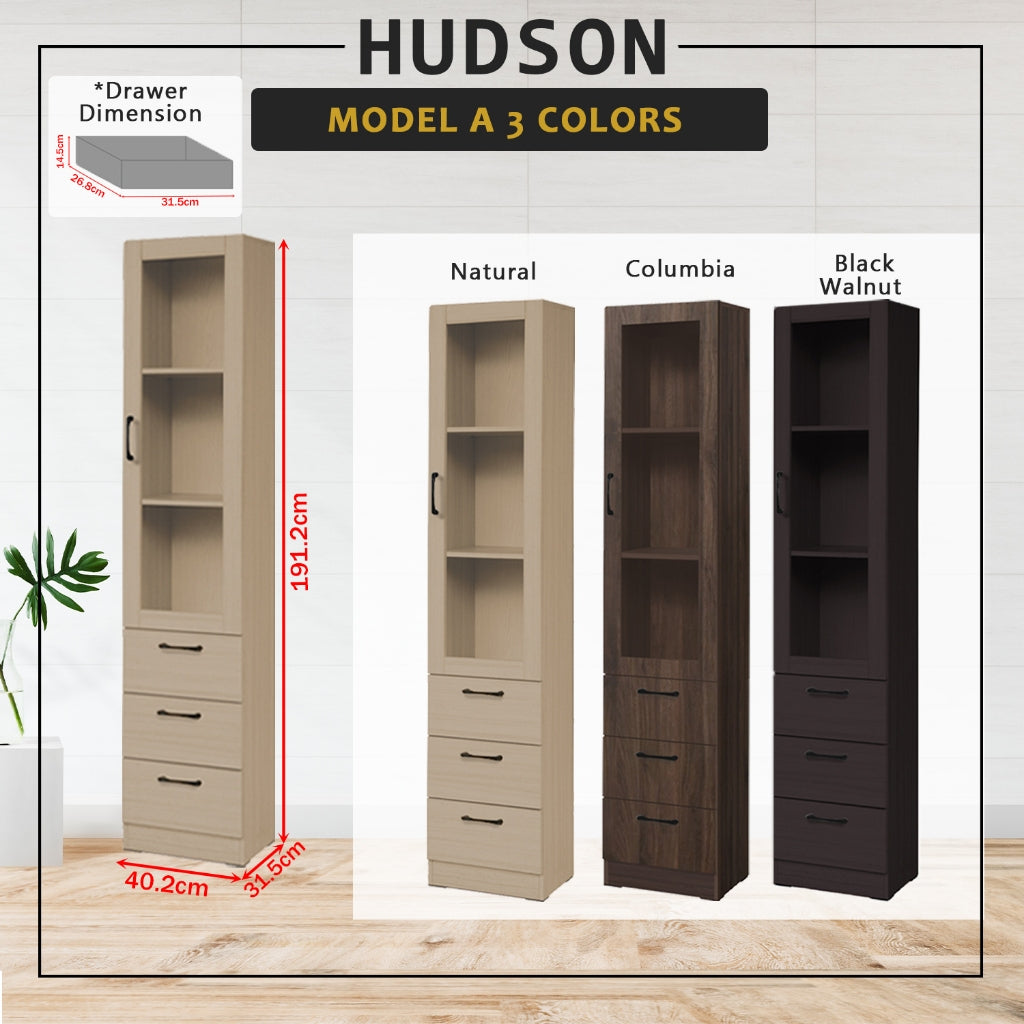 Hudson Series Open Shelves Display Cabinet Bookshelf Storage in 9 Models