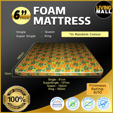 Image of 4"/6"/8" Comfort Foam Mattress High Density Foam Premium Quilt - All Sizes Available