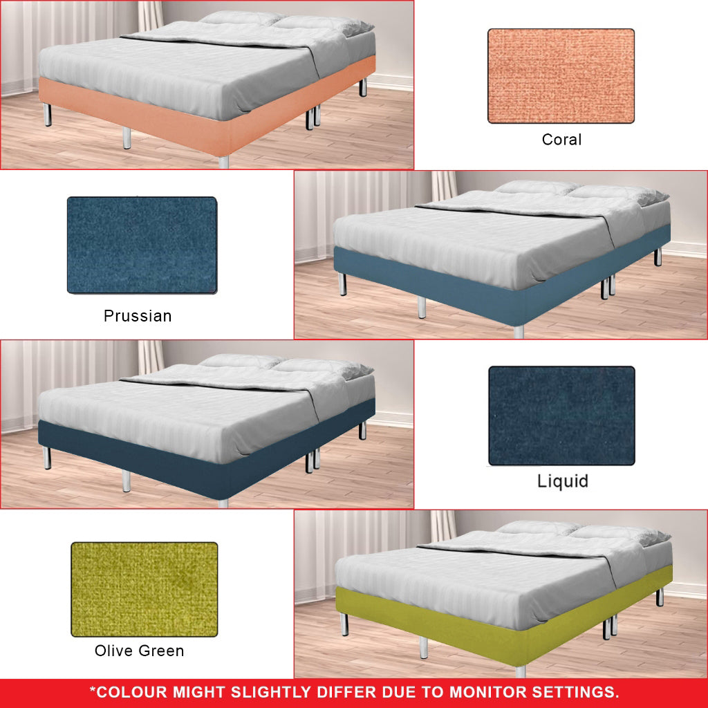 Frita Divan Bed Frame Pet Friendly Scratch-Resistant Fabric 12 Colours - All Sizes Available