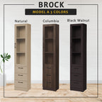 Brock Series Open Shelves Display Cabinet Bookshelf Storage in 3 Colours