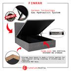 OrthoCoil Finrar 12" SBD Storage Bed Frame Fabric/Faux Leather in 3 Colours - With Mattress Option