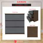 Ganon Series 2 Premium Chest of 3/4 Drawers Collection Full Laminated Back Panel in 6 Colours