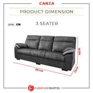 Cania 2/3-Seater Sofa Fabric ZigZag Spring and Pocket Spring Sofa - Pet-Friendly Option