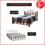 Suzana Series 1 Metal Bed Frame Copper / White In Queen Size w/ Mattress