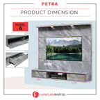 Petra Series Wall Mount TV Console Marble Finish with Light and Built-in Socket in 3 Models