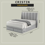 Cristin 12" Depth Storage Bedframe w/ Mattress PetFriendly Scratch-resist - All Sizes