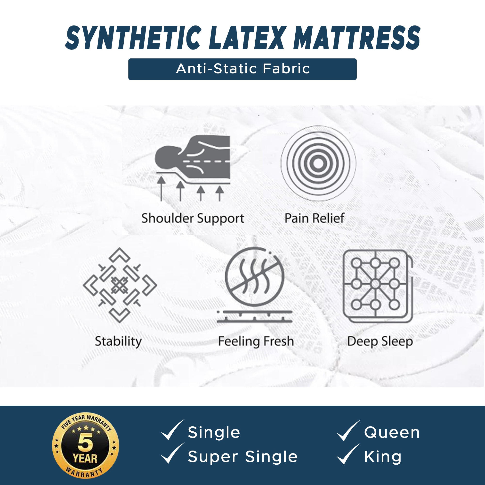 ORTHOCOIL CHIRO SUPPORT 6" Mattress - Full Synthetic Latex w/ Anti-Static Fabric