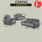 Cormac 1/2/3-Seater High Back Sofa 47 Colour - w/ PetFriendly Fabric/Leather Option