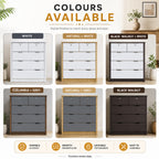 Flori 5-Drawers CARB-P2 Certified Board Chest of Drawers Full Laminated Back Panel