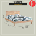 Venus Wooden Bedframe Queen/King Size In 2 Colours with Mattress Option - Solid Wood