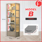 Tessa Series 2 Display Cabinet Book Shelves Glass Door with Light