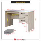 Derek Study Computer Office Table with Drawer w/ Lock in 4 Colours